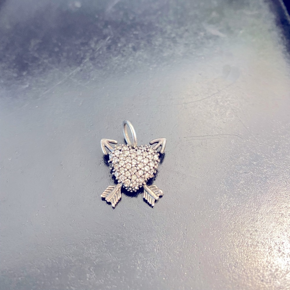 Waxing Poetic Dedalian Silver Heart & Arrows Charm